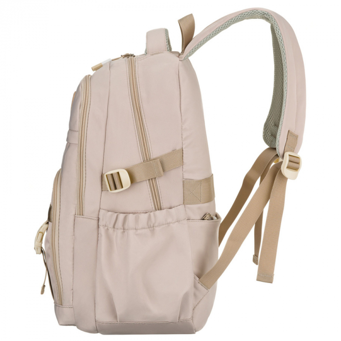 Rucsac școlar bej, la modă, din poliester, cu bretele reglabile - Peterson PTR-PTN 8594-1389 BEIGE [4]