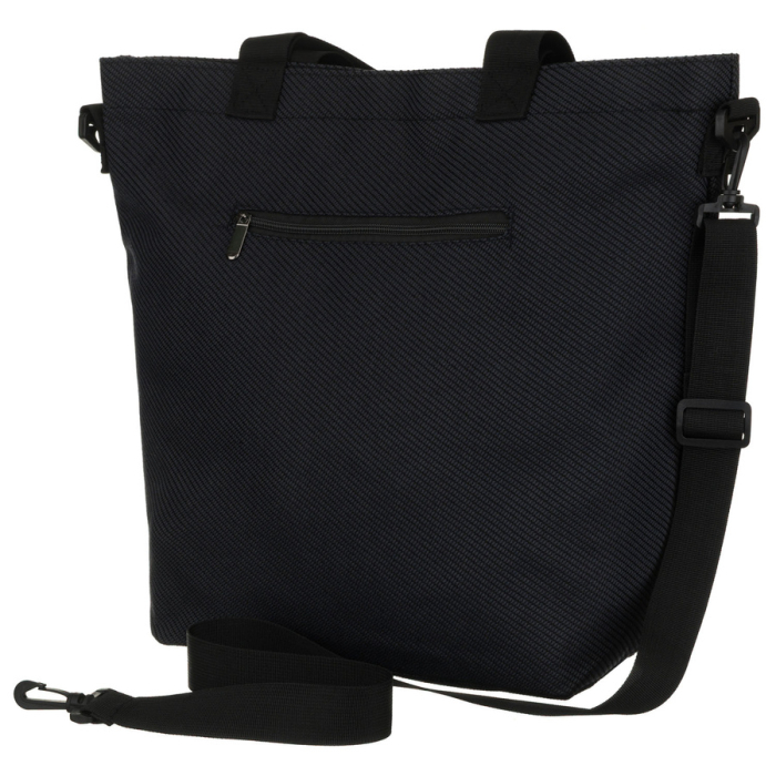 Geantă neagră de damă din poliester cu buzunar exterior - Rovicky PTR-R-TZ15605-ZH BLACK [3]