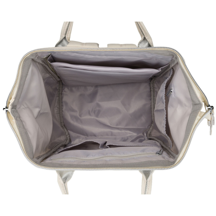 Rucsac ecru pentru femei din poliester cu compartiment pentru laptop și port USB - Peterson PTR-PTN BETA ECRU [19]