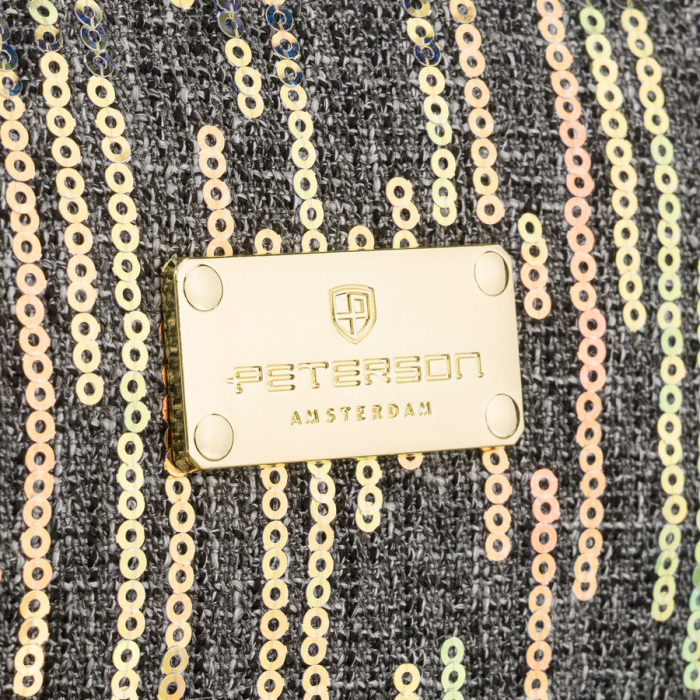 Geantă cosmetică neagră din poliester decorată cu paiete, închidere cu fermoar - Peterson PTR-PTN KOS-DA-19-3576 B [4]