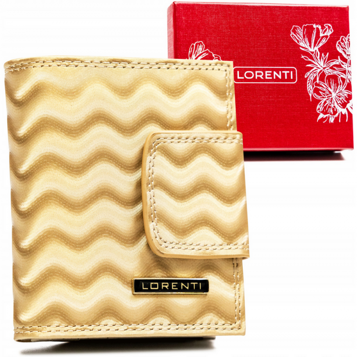 Portofel dama din piele naturala Lorenti PTR-42329-WAV-4348 GOLD [1]