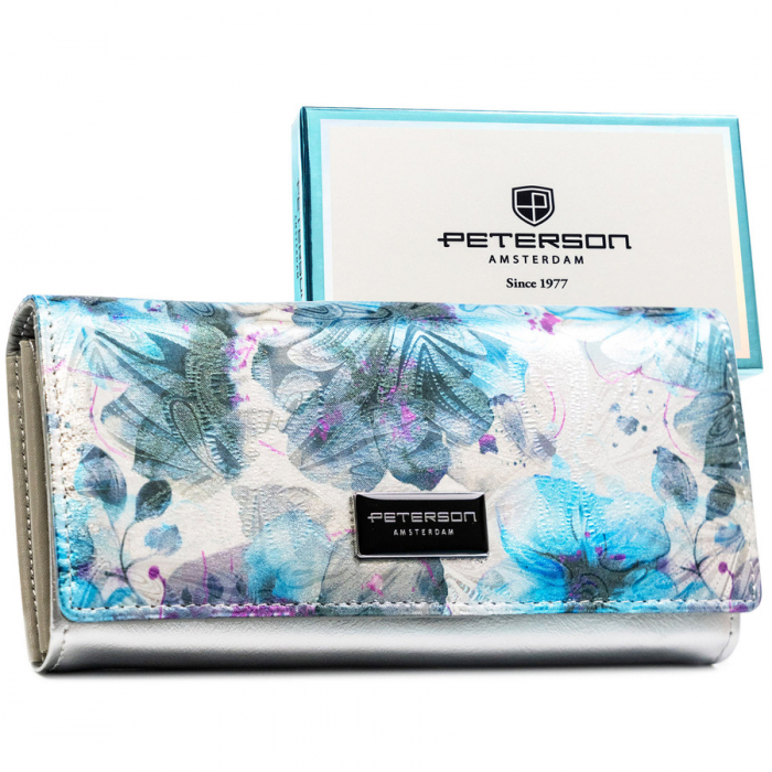 Portofel dama din piele naturala Peterson PTR-PTN PX24-1-NPK BLUE [1]