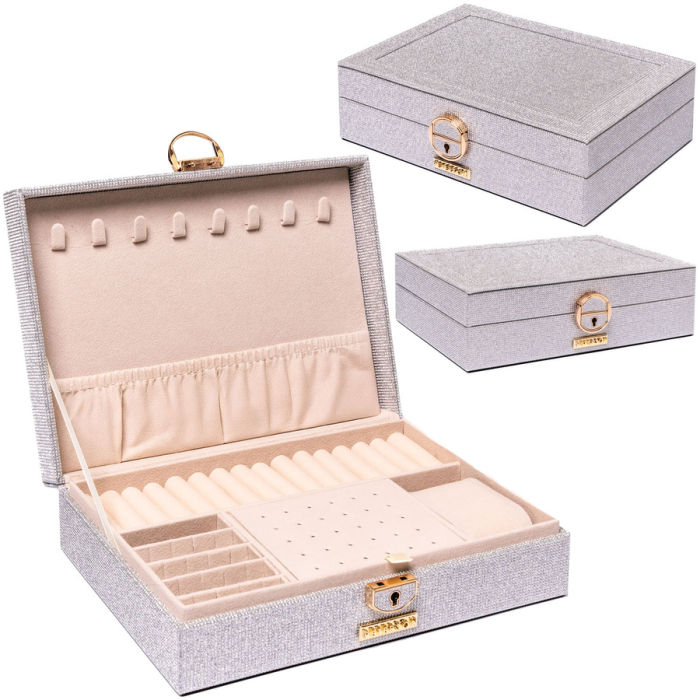 Cutie de bijuterii din argint cu cheie și zăvor - Peterson PTR-PTN SZK-13-6018 SILV [1]