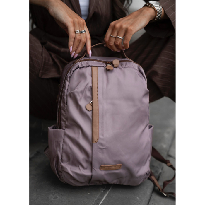 Rucsac bej pentru femei din nailon cu bretele reglabile - Peterson PTR-PTN JN-09-0061 BEIGE [5]