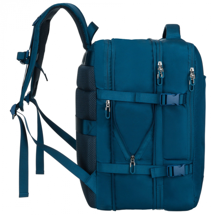 Rucsac de călătorie albastru, perfect pentru bagajul de mână și echipat cu curele de compresie - Peterson PTR-PTN 24421-5104 BLUE [9]