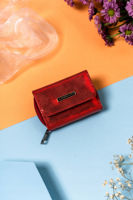 Portofel de dama mic, compact, din piele naturala lucioasa - Lorenti PTR-423229-CEK-4652 RE [2]