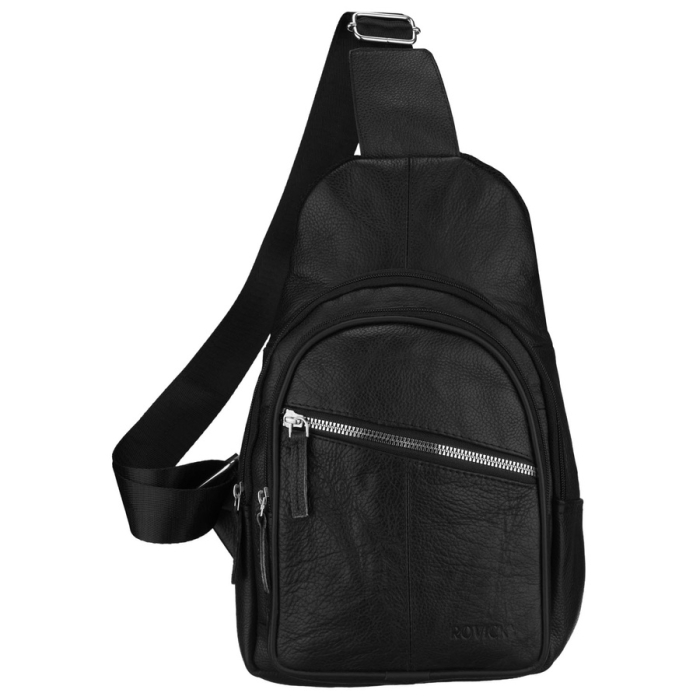 Rucsac negru de oraș cu un singur umăr, din piele naturală - Rovicky PTR-R-3015-CLB-1821 BLAC [2]