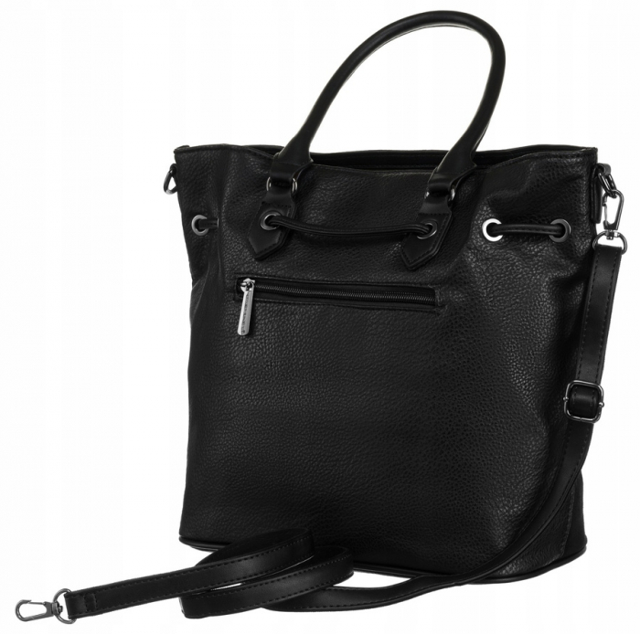Geanta de dama din piele ecologica cu motiv piele de sarpe - David Jones PTR-6885-5 BL [3]