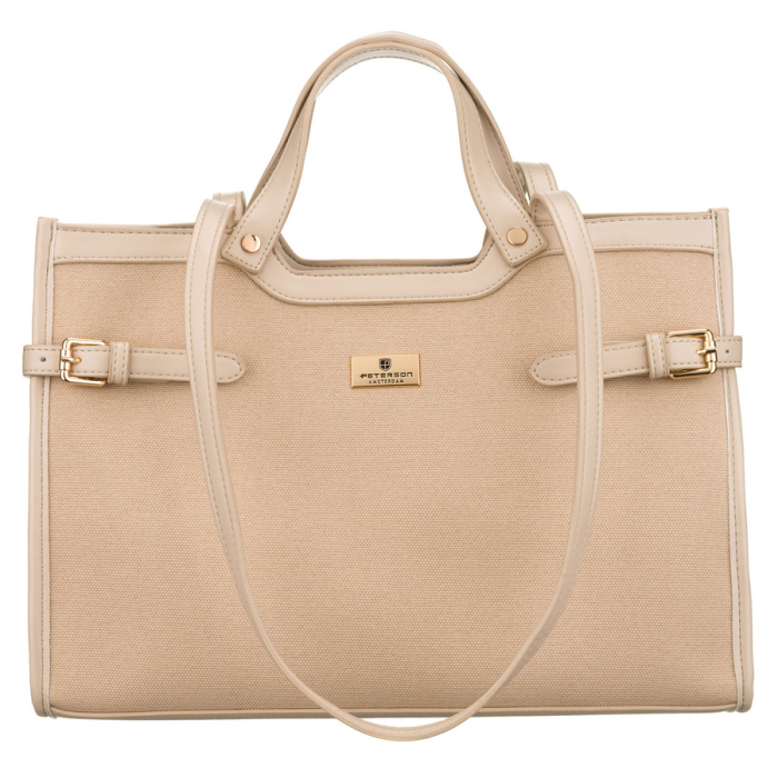 Geantă clasică de damă, bej, cu clemă magnetică - Peterson PTR-PTN LILIA BEIGE [2]