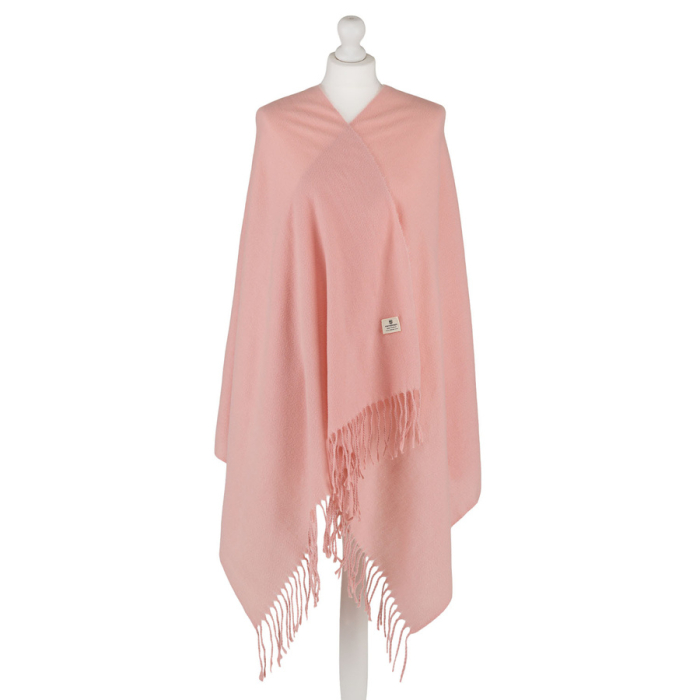 Eșarfă mare pentru femei, roz, decorată cu franjuri - Peterson PTR-PTN SP100C-5455 PINK [2]