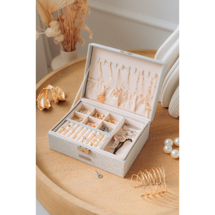 Cutie de bijuterii din argint cu cheie și zăvor - Peterson PTR-PTN SZK-11-5943 SILV [5]