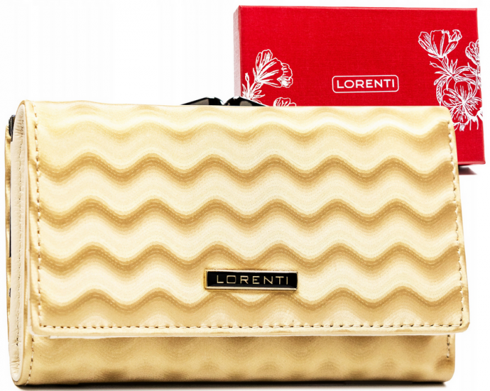 Portofel dama din piele naturala Lorenti PTR-55020-WAV-4386 GOLD [1]