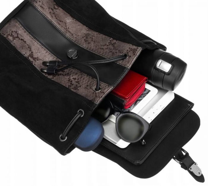 Rucsac de damă din piele ecologică cu clapă - David Jones PTR-6885-2 BL [8]