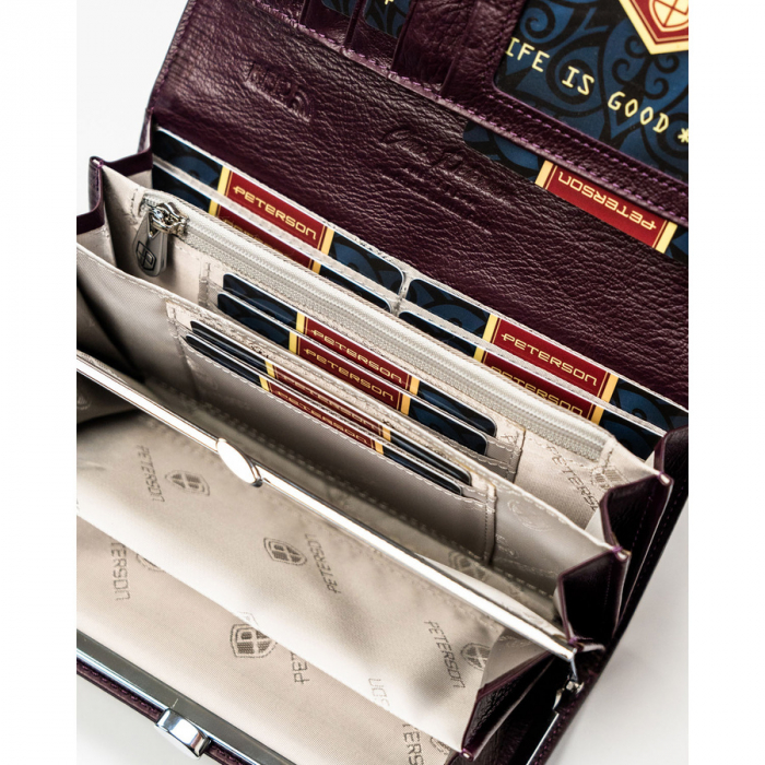 Portofel dama din piele naturala Peterson PTR-PTN PS122-FDS PURPLE [8]