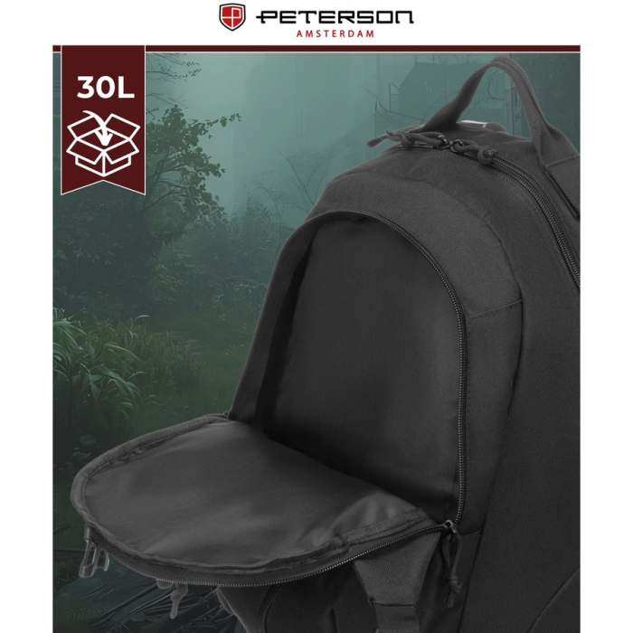 Rucsac militar negru cu curele de compresie - Peterson PTR-PTN BL076-8083 BLACK [12]