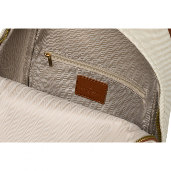 Rucsac mare, urban, pentru femei, în culorile bej și maro, cu buzunar exterior - Peterson PTR-PTN CAN-05 NAT-BROWN [5]