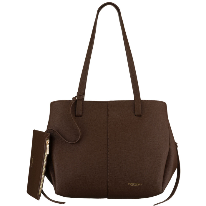 Geantă de damă maro, din piele ecologică, cu husă practică inclusă - Peterson PTR-PTN TOR-ALE-26 BRWON [2]