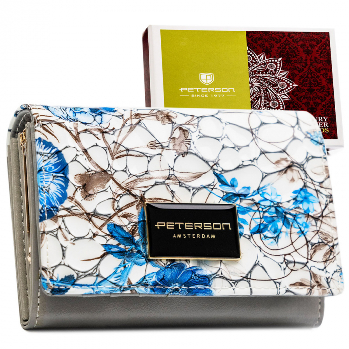 Portofel dama din piele naturala Peterson PTR-PTN PH30-LFL-7193 BL [1]