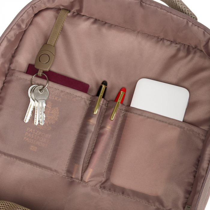 Rucsac de călătorie bej cu port USB - Peterson PTR-PTN 24421-5081 BEIGE [27]
