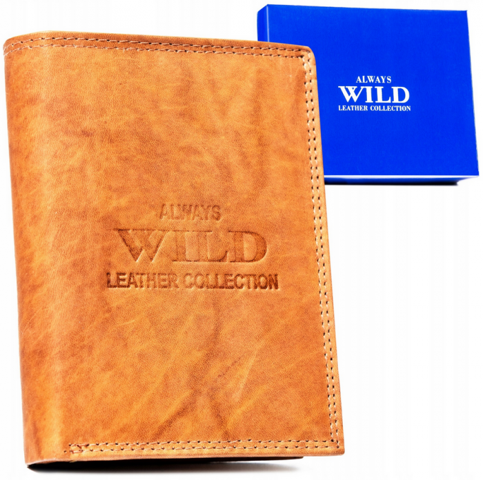 Portofel barbati din piele naturala Always Wild PTR-AW-N4-MAL-0295 TAN [13]