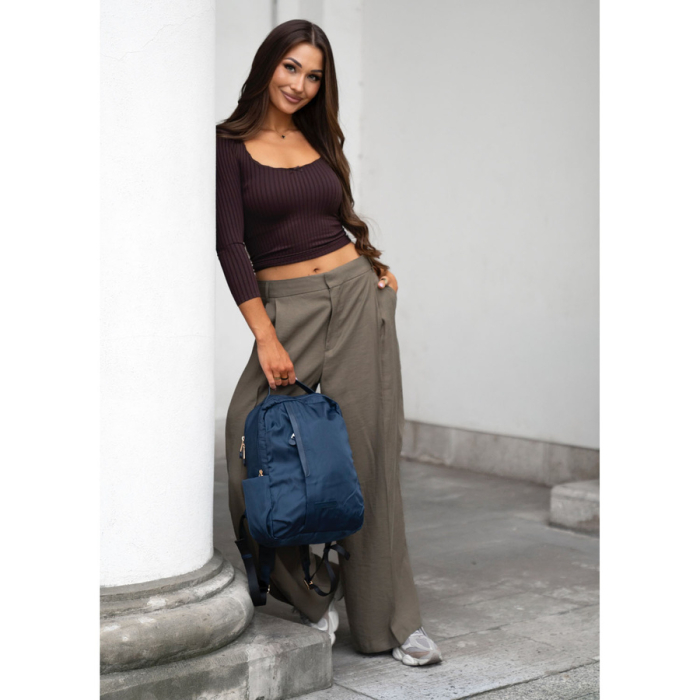 Rucsac de damă din nylon bleumarin cu mâner pentru prindere la valiză - Peterson PTR-PTN JN-09-0054 NAVY [2]