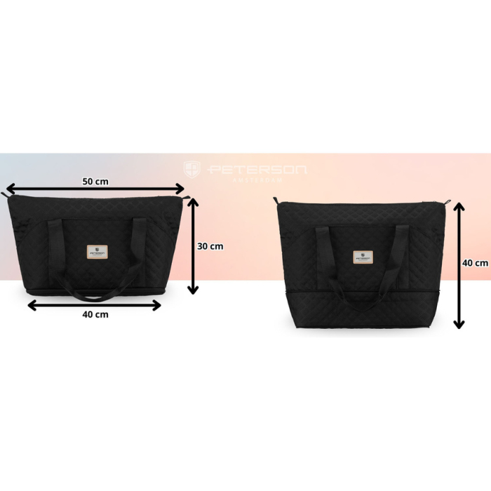 Geantă de antrenament neagră, cu un singur compartiment, din poliester - Peterson PTR-PTN PIK-02-8571 BLAC [2]