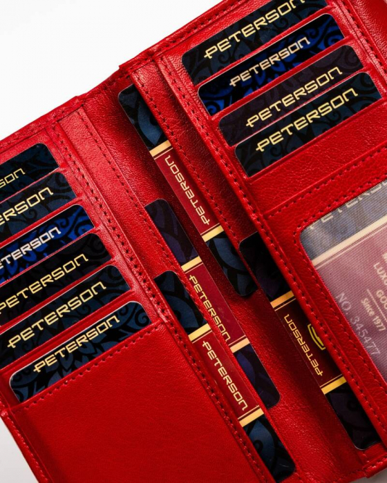 Portofel dama din piele naturala Peterson PTR-PTN KA-25-9566 RED/N [8]
