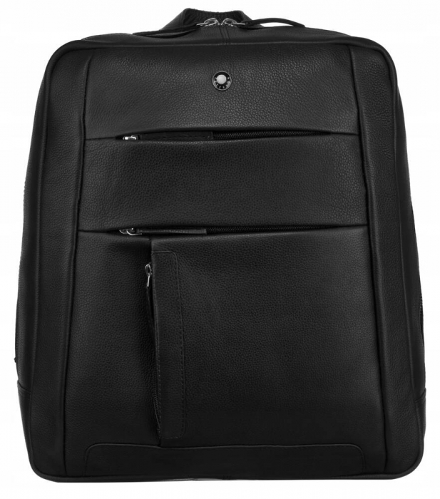 Rucsac pentru bărbați din piele naturala neagră cu spațiu pentru un dispozitiv portabil - Peterson PTR-PTN CL-5-FTS-2086 BL [4]