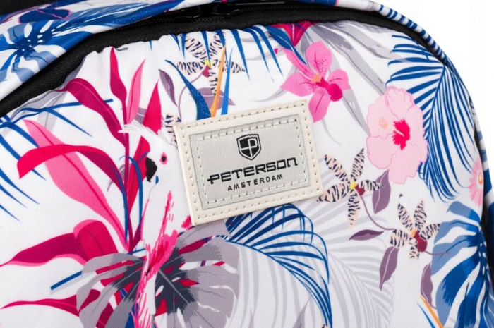 Rucsac de școală cu flori la modă, cu buzunare deschise pe laterale - Peterson PTR-PTN 79904-7989 PRT6 [5]