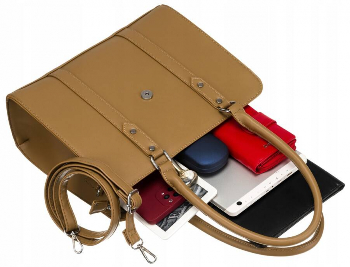 Geanta shopper de dama eleganta din piele ecologica - Rovicky PTR-R-073-04-0492 BEI [7]