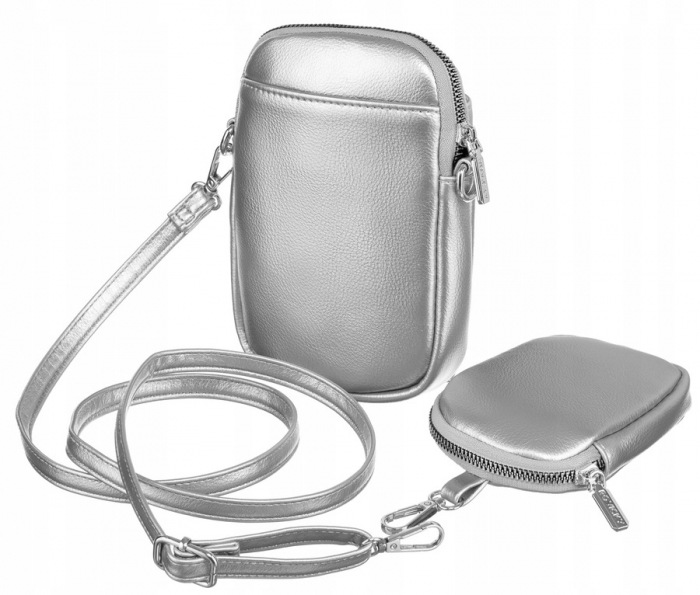 Mini geanta de dama cu o poseta suplimentara din piele ecologica - Rovicky PTR-R-KP-02-HRH-3983 SIL [2]