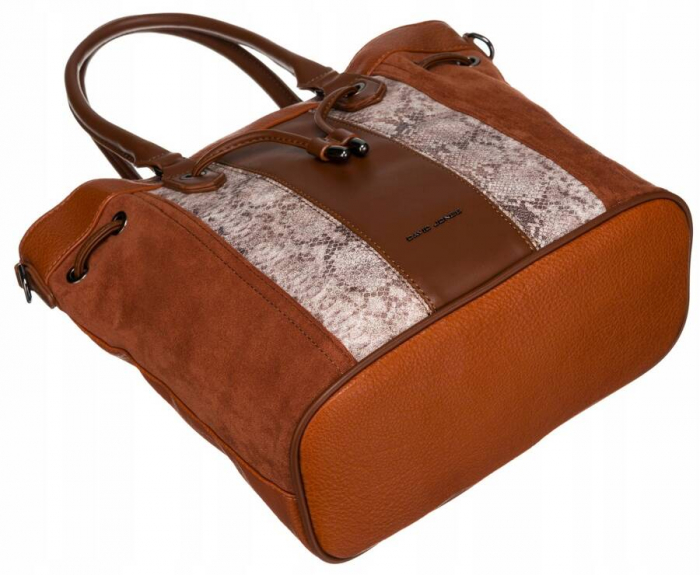 Geanta de dama din piele ecologica cu motiv piele de sarpe - David Jones PTR-6885-5 COG [8]