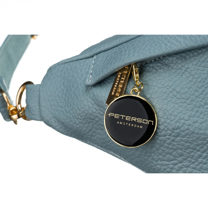 Geantă sport la modă albastră pentru femei, tip borseta, de umăr sau crossbody, confecționată din piele ecologică Peterson PTR-PTN SSY-2-F19 BLUE [4]