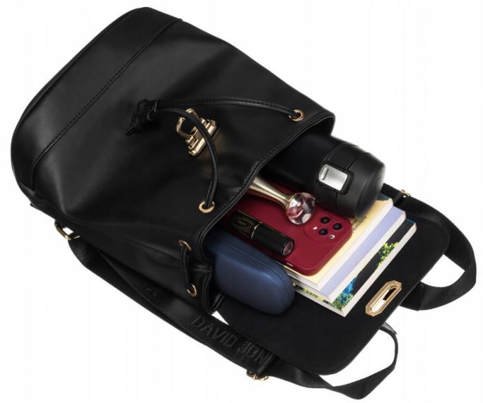 Rucsac urban de dama cu clips din piele ecologica - David Jones PTR-6865-3 BL [7]