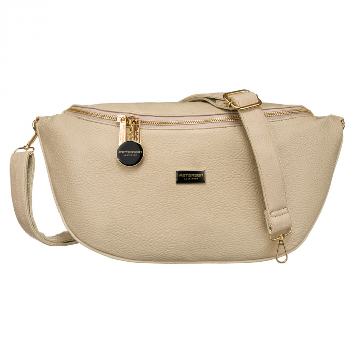 Borsetă de damă spațioasă, mare, bej, din piele ecologică, tip geantă de umăr sau crossbody, Peterson PTR-PTN SSY-3-F19 D.BEIG [2]