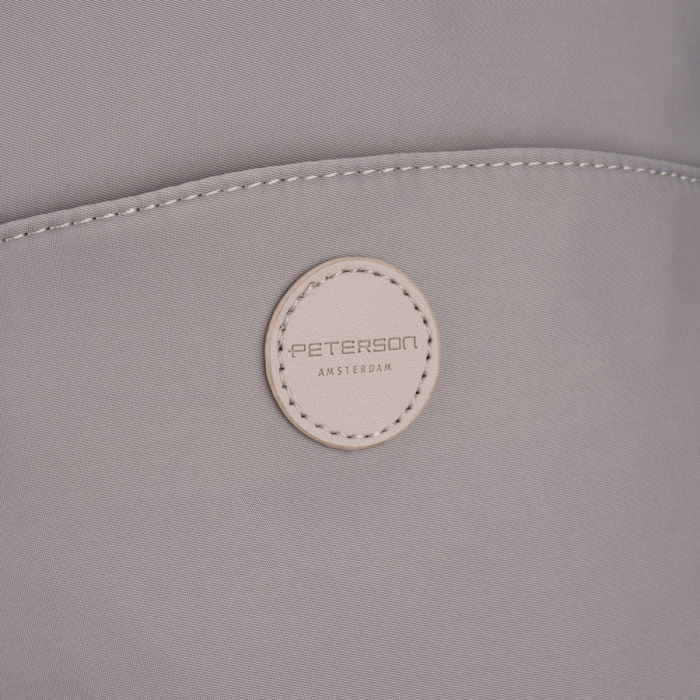 Rucsac gri de damă din nailon și piele ecologică cu buzunar exterior - Peterson PTR-PTN JN-17-0429 GRAY [13]