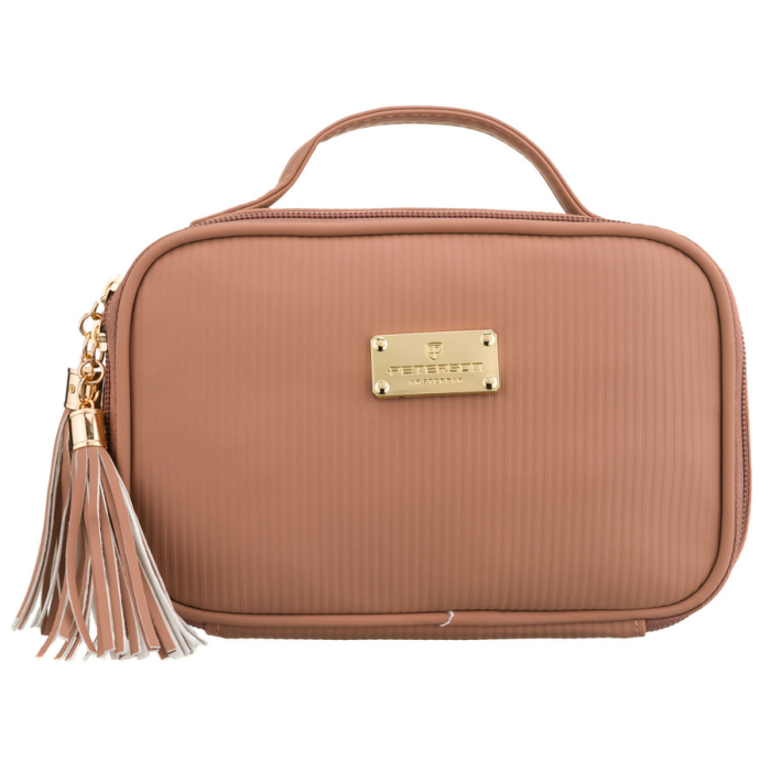Geantă cosmetică cu un singur compartiment, din material sintetic, de culoare bej, prevăzută cu un mâner practic - Peterson PTR-PTN KOS-DA-10P BEIGE [2]
