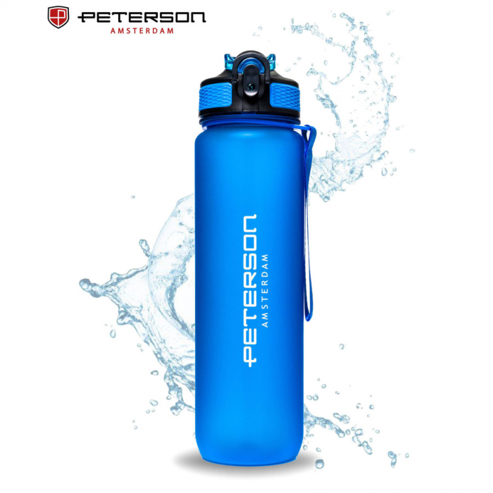 Sticlă de apă Tritan albastră 1000 ml - Peterson PTR-PTN HY-8014-1L-9607 [1]