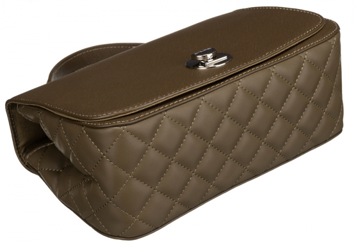 Geantă messenger elegantă kaki cu închidere pivotantă - David Jones PTR-6835-1 KHAKI [4]