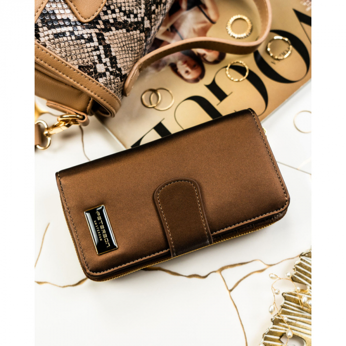 Portofel din piele pentru femei Peterson PTR-PTN PS116-HNL BROWN [3]