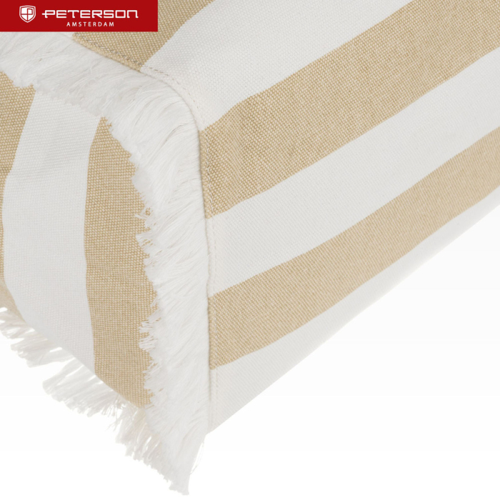 Geantă mare de plajă cu fermoar, albă și bej, geantă shopper - Peterson PTR-PTN MX05-M-WHITE-BEI [8]