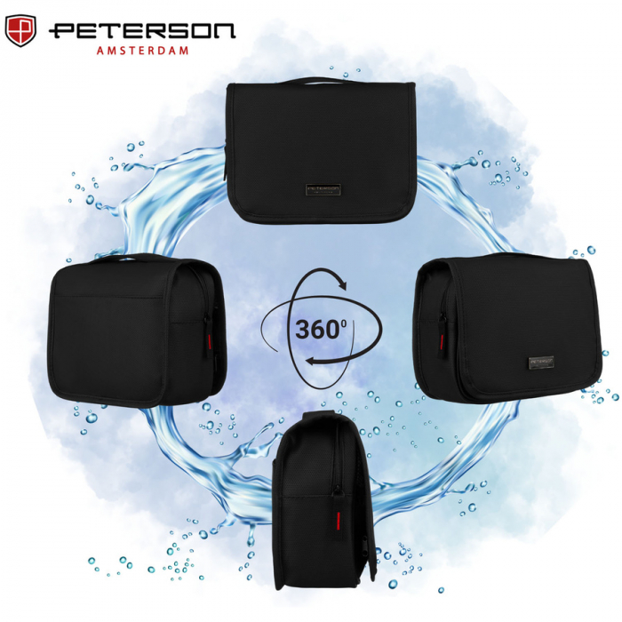 Geantă neagră pentru cosmetice de călătorie cu maner - Peterson PTR-PTN KOS-H-02-6820 BL [9]