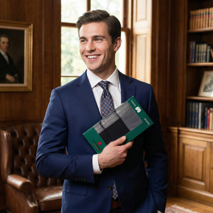 Set boxeri bărbați L, 3 perechi, chiloți din bumbac, negru - gri, Peterson PTR-PTN MY-3-B01L-BL-DG [16]