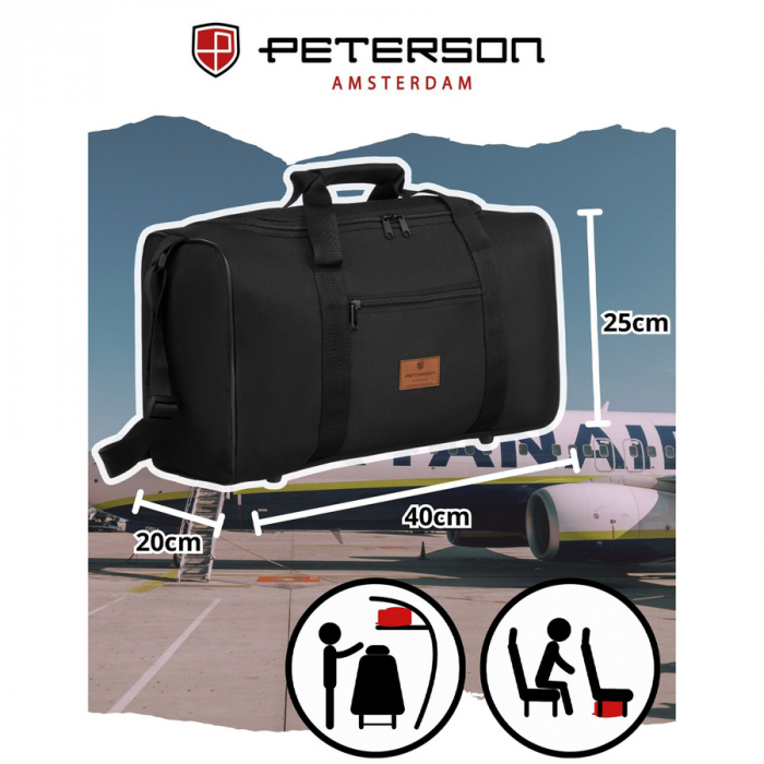 Geantă universală pentru bagaje pentru femei și bărbați - Peterson PTR-PTN TBP-06 BLACK-BLA [4]