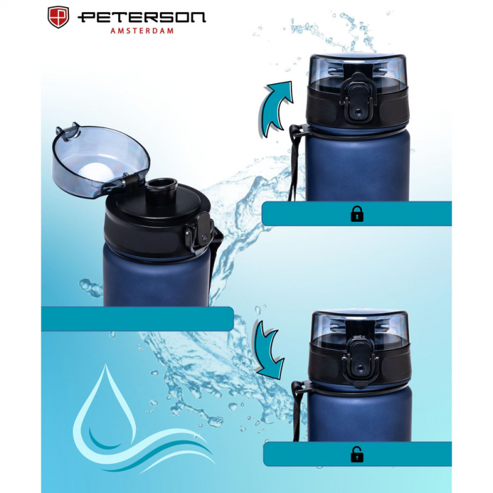 Sticlă de apă Tritan roșie și violetă, fără BPA - Peterson PTR-PTN HY-001-750-9522 [6]
