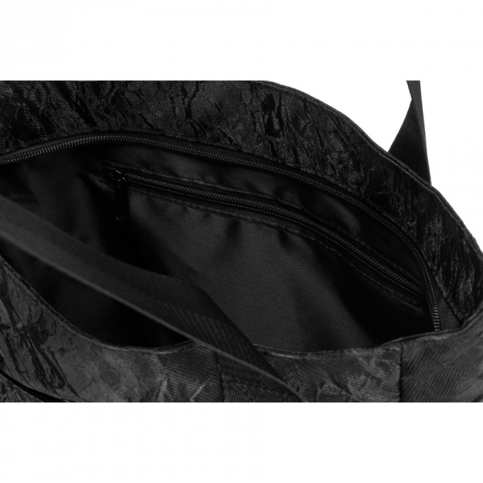 Geantă mare de damă neagră din poliester cu model, cu închidere cu fermoar - Rovicky PTR-R-TZ-01-2356 BLACK W [5]