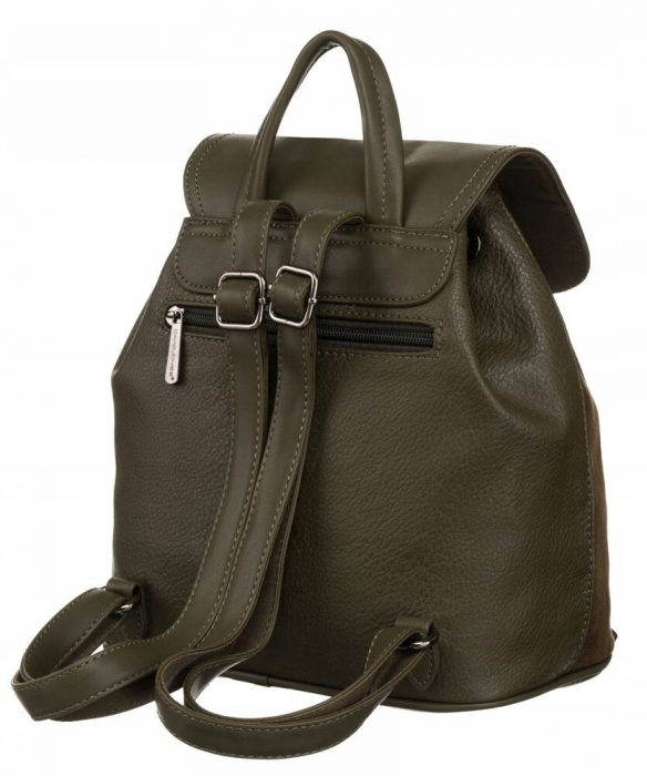 Rucsac de damă din piele ecologică cu clapă - David Jones PTR-6885-2 KHAKI [3]