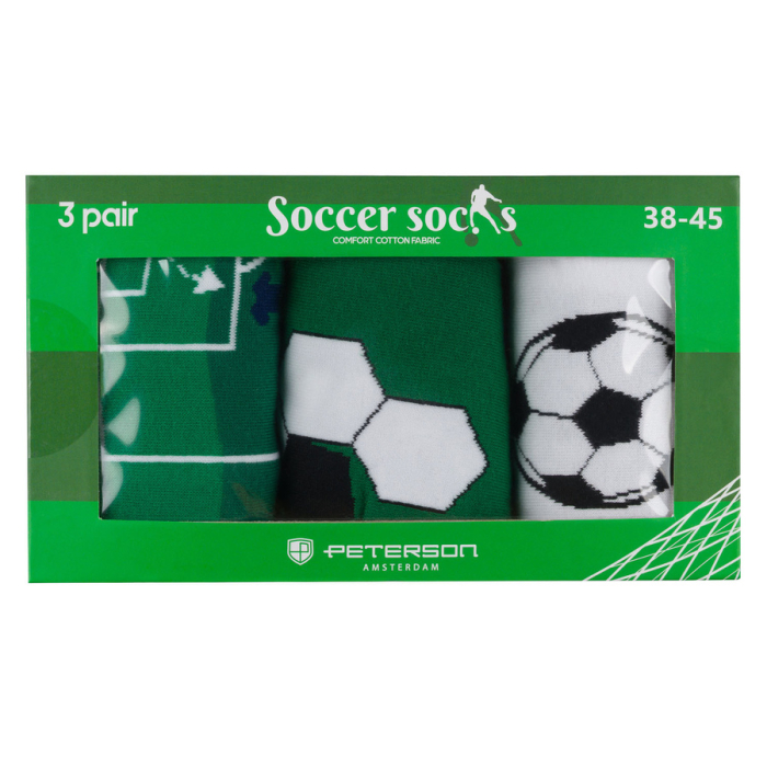 Set de șosete bărbătești cu motiv de fotbal, mărimile 38-44 - Peterson PTR-PTN SML-S3W-FB-38-44 [7]