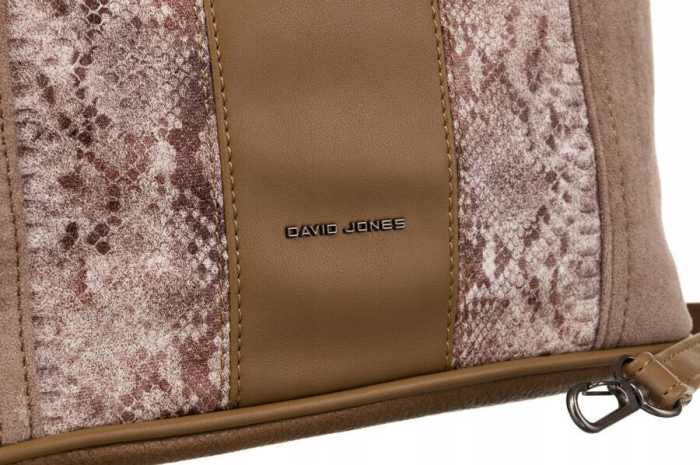 Geanta de dama din piele ecologica cu motiv piele de sarpe - David Jones PTR-6885-5 CAMEL [4]