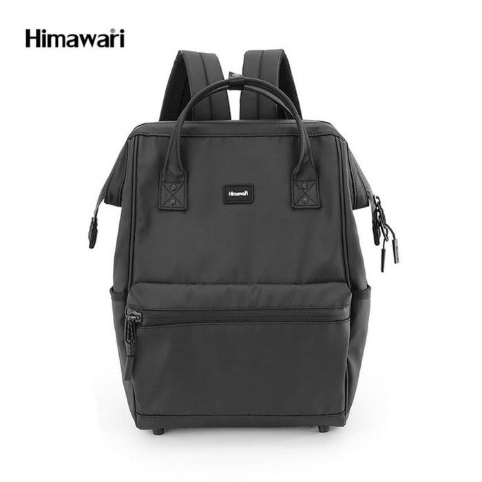 Rucsac negru din nylon impermeabil echipat cu un port USB - Himavari PTR-1884-05 [1]